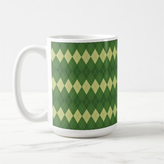 SCHATTEN FÜR GRÜNE IRISCHE DIAMOND-RAUTE KAFFEETASSE (Links)