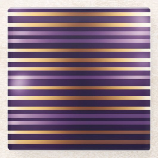 SCHATTEN FÜR LILA UND GOLDSTREIFEN GLASUNTERSETZER (Vorderseite)