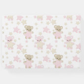 SCHATTEN FÜR PINK & TAN TEDDY BÄREN & STERNE GÄSTEBUCH (Rückseite)