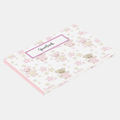 SCHATTEN FÜR PINK & TAN TEDDY BÄREN & STERNE GÄSTEBUCH (Ecke)