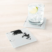 Schatten Glasuntersetzer (Schrägansicht)