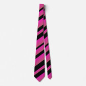 Schatten Hot Pink Black Multi-Diagonal Stripes Krawatte (Vorderseite)