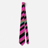 Schatten Hot Pink Rainbow Multi-Diagonal Stripes Krawatte (Vorderseite)