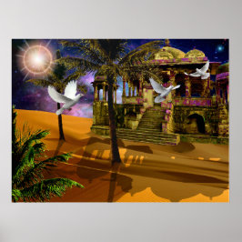 Schatten im Sand. Poster