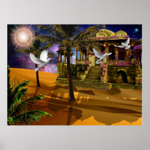 Schatten im Sand. Poster