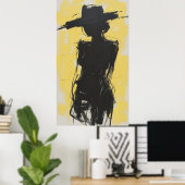 Schatten in Gelb Poster (Heimbüro)