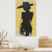 Schatten in Gelb Poster (Küche)