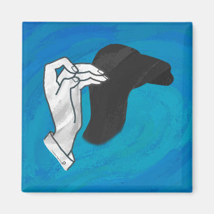 Schatten-Kamel auf Blau Magnet