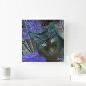 Schatten-Katze in der Amethyst Wanduhr (Zuhause)