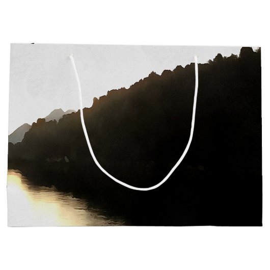 Schatten - Landschaftskunst Große Geschenktüte (Rückseite)