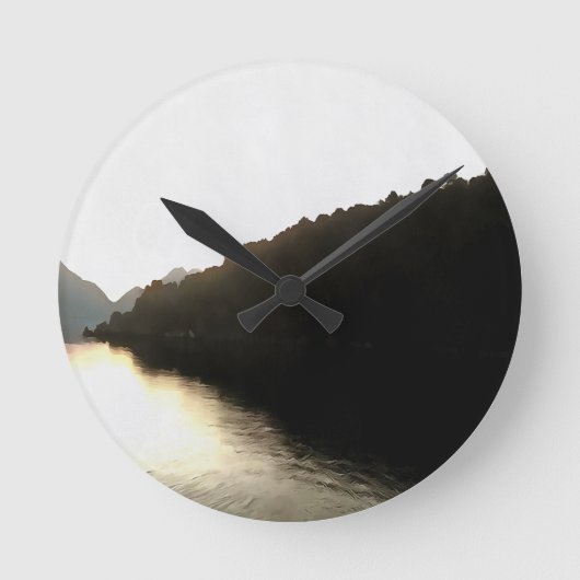 Schatten - Landschaftskunst Runde Wanduhr (Vorderseite)
