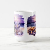 SCHATTEN LILA STRANDSCHEME KAFFEETASSE (Mittel)