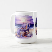 SCHATTEN LILA STRANDSCHEME KAFFEETASSE (Vorderseite Links)
