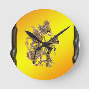 Schatten-Marionetten indonesisch Runde Wanduhr