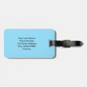Schatten-Monogramm Pastellblau Grün Personalisiert Gepäckanhänger (Rückseite horizontal)