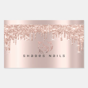 Schatten-Nägel, die Rosen-GoldGlitzer Spark2 Rechteckiger Aufkleber