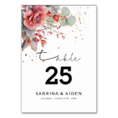 Schatten rosa Pfirsichpfirsichpfirsichpudding blau Tischnummer (Vorderseite)