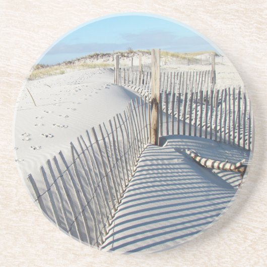 Schatten, Sanddünen und Zäune Getränkeuntersetzer (Vorne)
