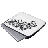 Schatten-Schuppen-Drache Laptopschutzhülle (Vorne Knopf)