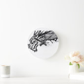 Schatten-Schuppen-Drache Runde Wanduhr (Zuhause)