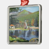 Schatten-See übertriebene Wasser-Rad-Ansicht Ornament Aus Metall (Links)