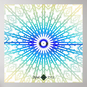 Schatten-Spiegel-Mandala 2 (Regenbogen) Poster
