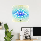Schatten-Spiegel-Mandala (Regenbogen) Poster (Heimbüro)