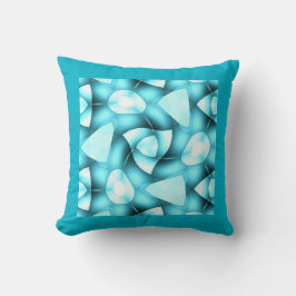 Schatten von Aqua verdrehtes Geometrics Kissen
