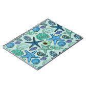 Schatten von Blauen Muscheln und Sternen Notizblock (Linke Seite)