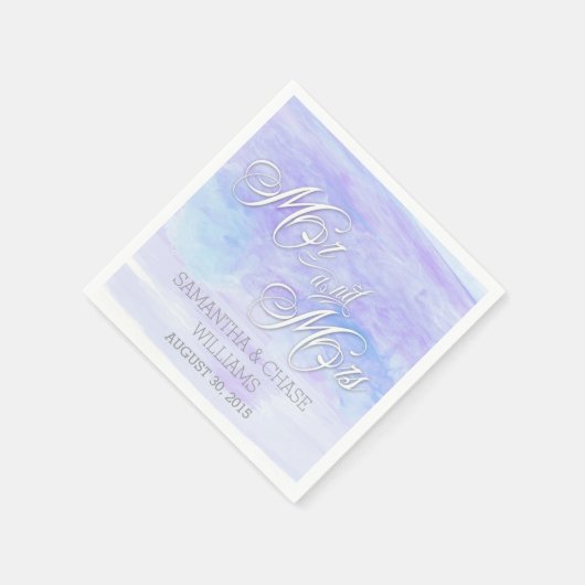 SCHATTEN VON BLUES WATERCOLOR WEDD SERVIETTE (Ecke)
