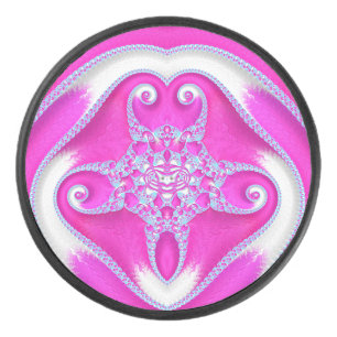 ~ Schatten von Hot Pink und White ~ Eishockey Puck