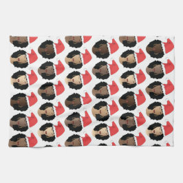 Schatten von Melanin, schwarze Frauen, frohe Weihn Geschirrtuch