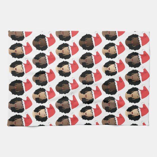 Schatten von Melanin, schwarze Frauen, frohe Weihn Geschirrtuch (Horizontal)