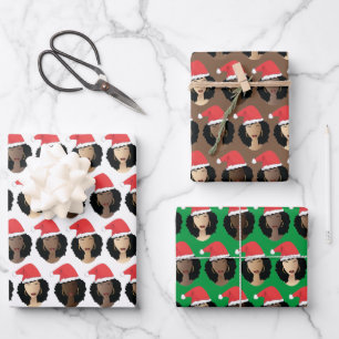 Schatten von Melanin, Schwarze Frauen, Weihnachtsm Geschenkpapier Set