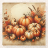SCHATTEN VON ORANGE FALL-PUMPKINS GLASUNTERSETZER (Vorderseite)