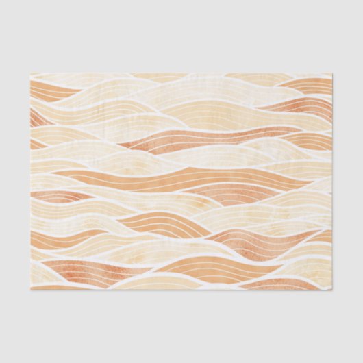 SCHATTEN VON PEACH WAVE PATTERN SEIDENPAPIER (Vorderseite)