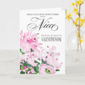 Schatten von Pink Bouquet Valentine für Nichte Karte (Gelbe Blume)
