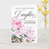 Schatten von Pink Floral Bouquet Valentine Tochter Karte (Gelbe Blume)