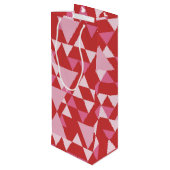 SCHATTEN VON PINKDREIKPATTERN GESCHENKTÜTE FÜR WEINFLASCHEN (Rückseite Schrägansicht)