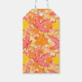 SCHATTEN VON PINKORANGE-GELBEN HERBSTLAUBEN GESCHENKANHÄNGER