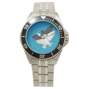 Schattenadler auf blau armbanduhr