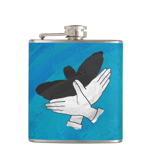 Schattenadler auf blau flachmann (Vorderseite)