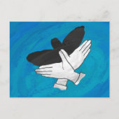 Schattenadler auf blau postkarte (Vorderseite)