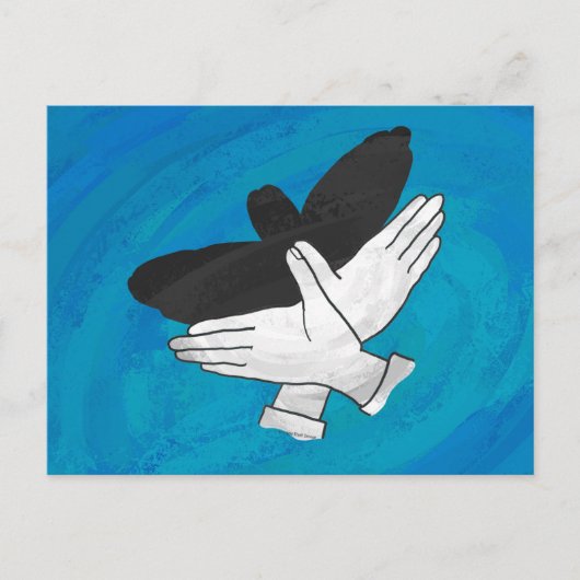 Schattenadler auf blau postkarte (Vorderseite)