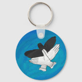 Schattenadler auf blau schlüsselanhänger (Vorderseite)