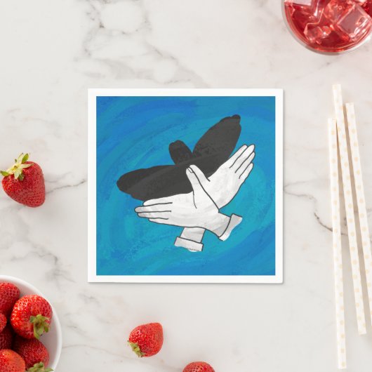 Schattenadler auf blau serviette (Beispiel)