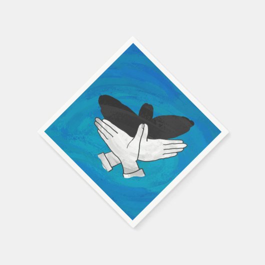 Schattenadler auf blau serviette (Ecke)