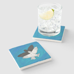Schattenadler auf blau steinuntersetzer