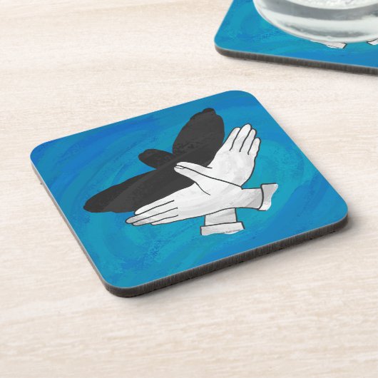 Schattenadler auf blau untersetzer (Linke Seite)