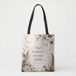 Schattenarbeit Botanisches Vintage-Blumen-Zitat Tasche
